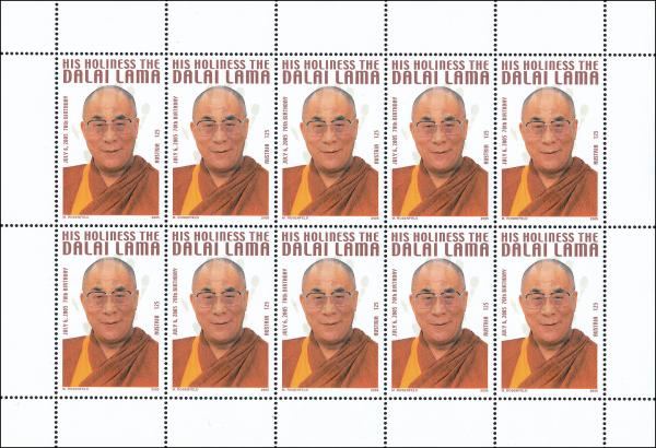 ANK (16) – Austria 2005 – 125 Cent – “70th Birthday” – withdrawn miniature sheet of 10 stamps